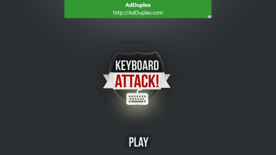Keyboard Attack - Start screen