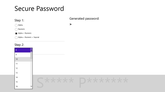 Secure Password - Selecting password strength