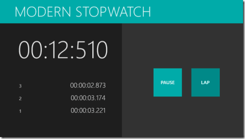 Modern Stopwatch - Running With Lap Times