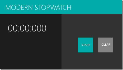 Modern Stopwatch - Start Screen