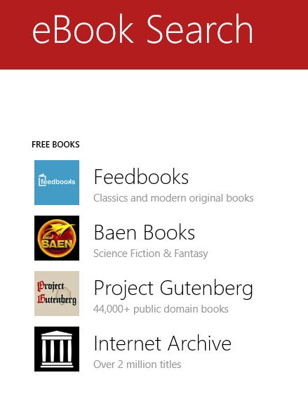eBook Search-Home page