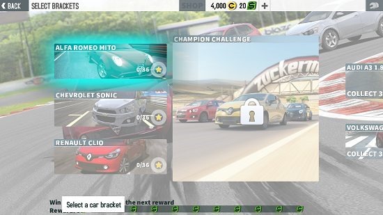 GT Racing 2 race brackets_levels