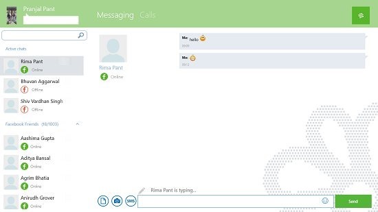 ICQ Contact typing message