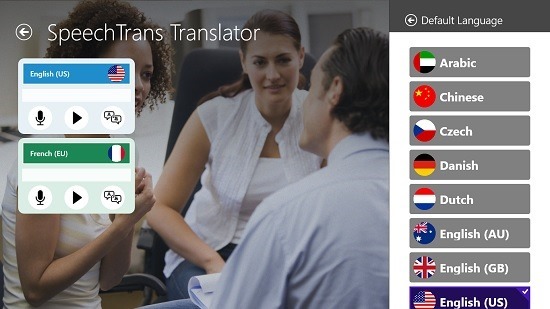 SpeechTrans Translator Change Recognition or Translation Language