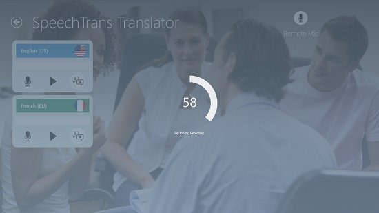 SpeechTrans Translator Recording Upto 60 seconds