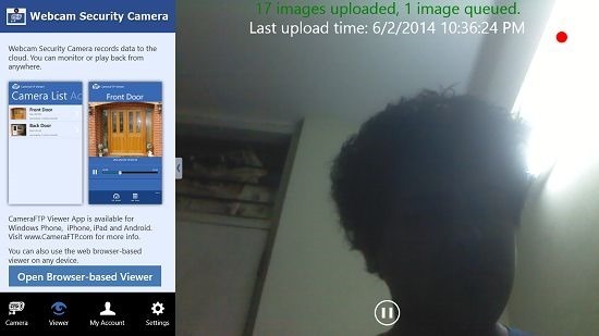 Webcam Security Camera Started Recording