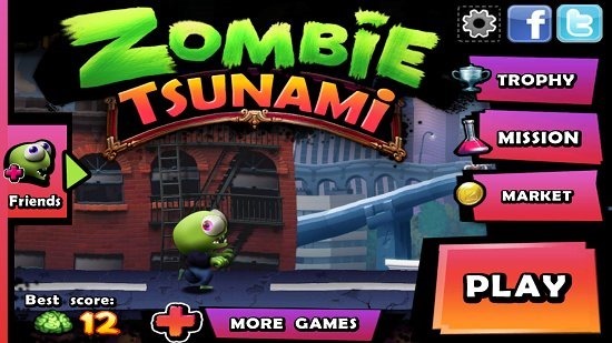 Zombie Tsunami Main Menu