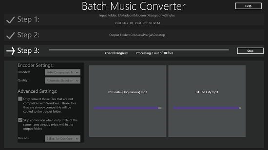 Batch Music Converter Conversion Running