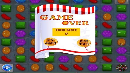 Candy Crush Saga Deluxe game over screen