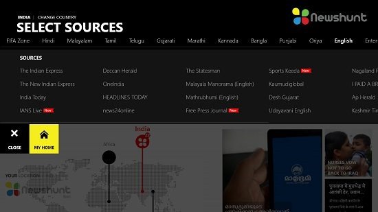 NewsHunt Select News Source