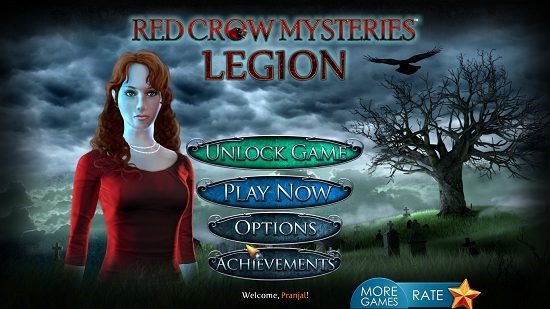 Red Crow Mysteries Legion main menu