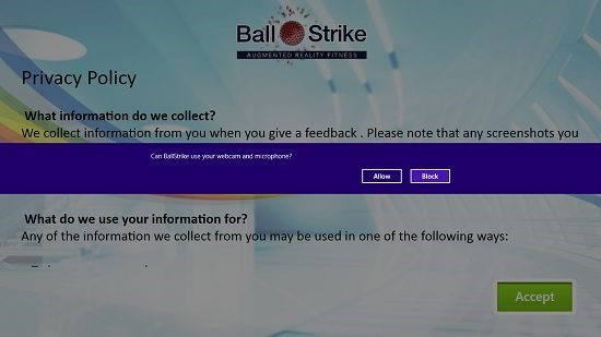 BallStrike Main Screen