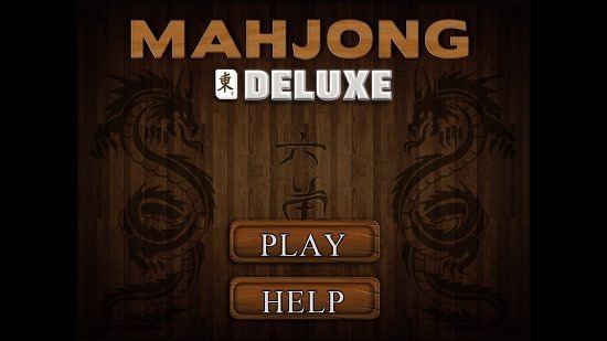 Mahjong Deluxe Main Screen