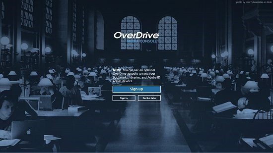 OverDrive Media console main screen
