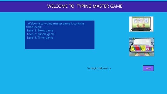 TYPING MASTER Main screen