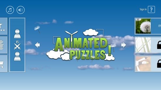Animated Puzzles main screen