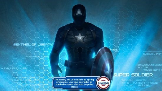 Captain America Winter Soldier main screen