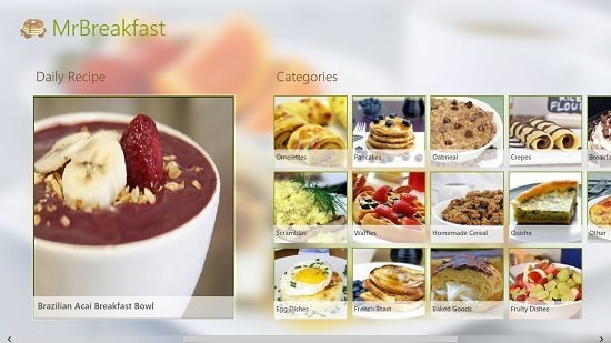 MrBreakfast Daily recipe and other categories