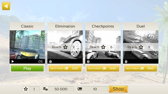 Racing 3D Select game mode