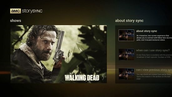 AMC Story Sync main screen