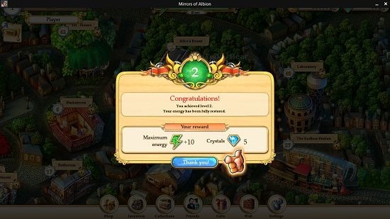 Mirrors Of Albion level up and rewards