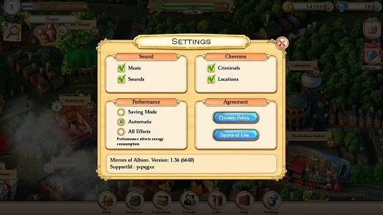 Mirrors Of Albion settings