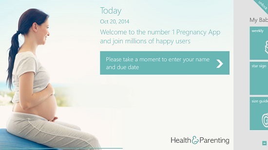 Pregnancy Plus main screen