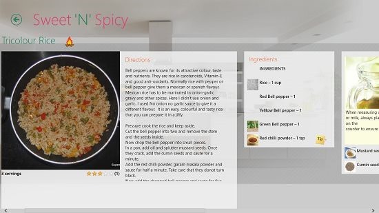 Sweet'N'Spicy Veg Recipes recipe screen