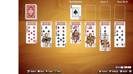 Universal Solitaire game started
