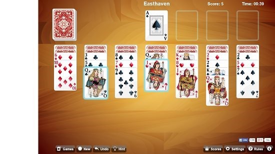 Universal Solitaire hints