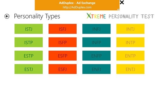 Xtreme Personality Test Personality Types