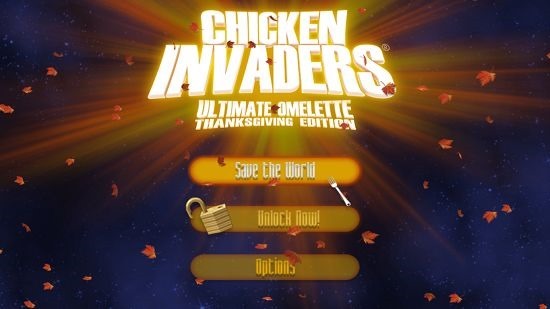 Chicken Invaders 4 Thanksgiving main menu