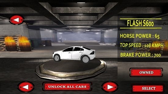 Speed Car Fighter 3D 2015 Free car selection screen