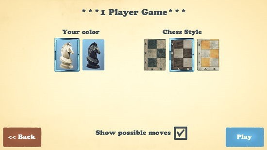 Chess Fusion select color and board style