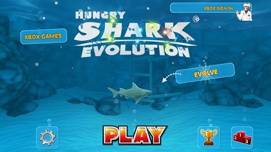 Hungry Shark Evolution main screen