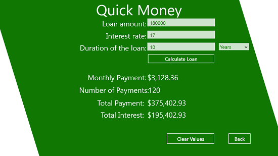 Quick Money Loan Calculator