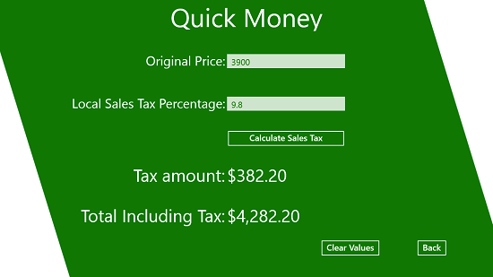 Quick Money Sales Tax Calculator