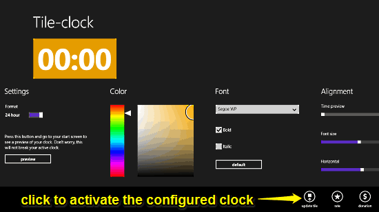 tile clock configure clock
