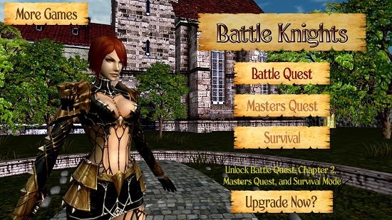 Battle Knights Main Screen