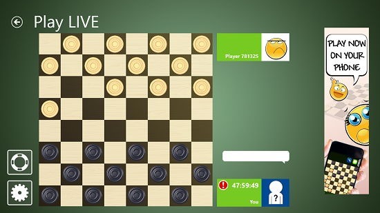 Checkers Live online gameplay