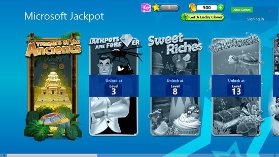 Microsoft Jackpot level select