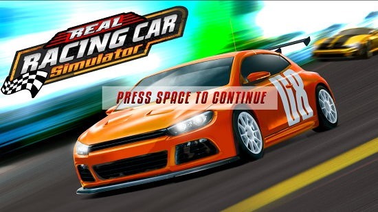 Real Racing Car Simulator Main Screen