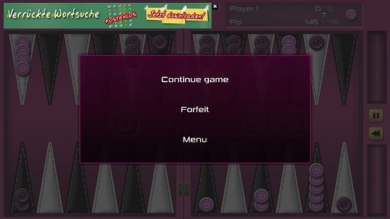 Backgammon Gold Free game paused