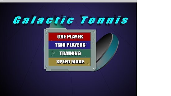 Galactic Tennis Main Screen