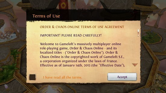 Order & Chaos Online Terms
