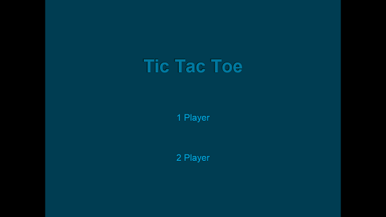 Tic Tac Toe game main menu