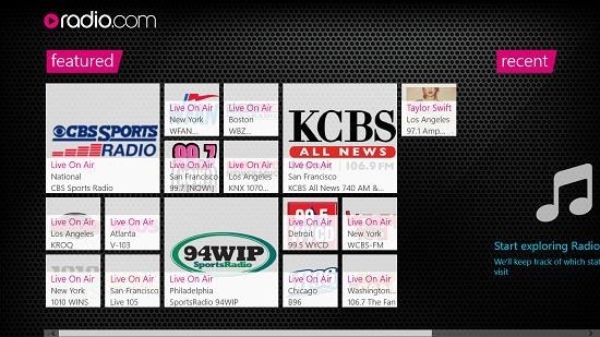 radio.com main screen