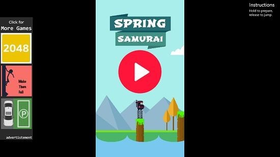 Spring Ninja Jump main screen