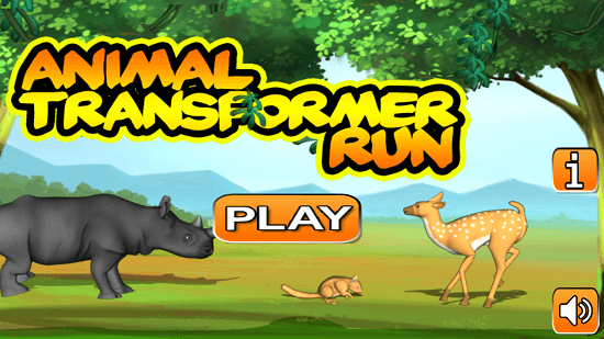 Animal Transformer Run Main Screen