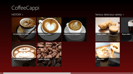 CoffeeCappi Main Screen